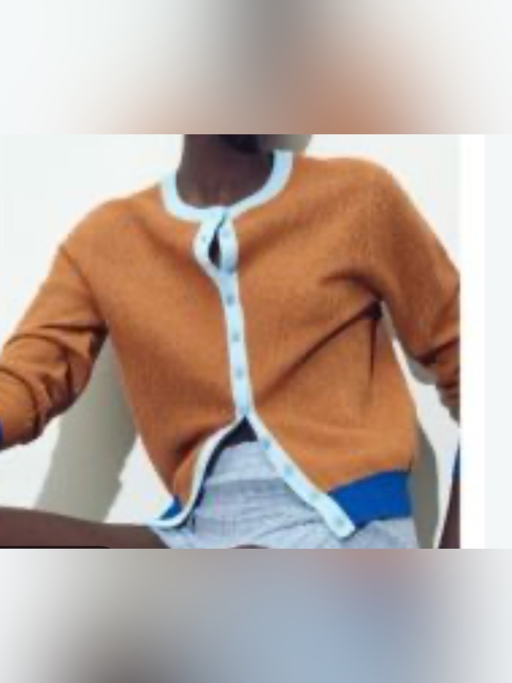 Zara color block women’s cardigan blue and brown size small